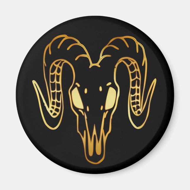 GOLD RAM HEAD MAGNET (Front)