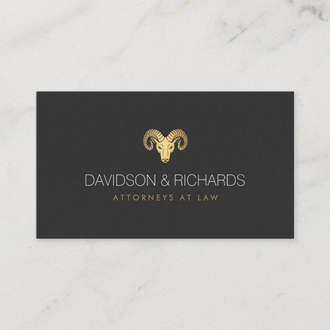 Gold Rams Head Professional Business Card (Front)