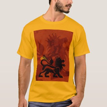 Gold Ras Lion Tee by skidoneart at Zazzle
