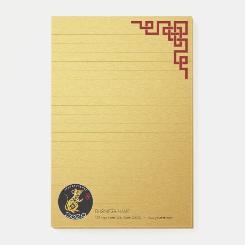 Gold Rat Papercut Chinese New Year 2020 Business P Post_it Notes