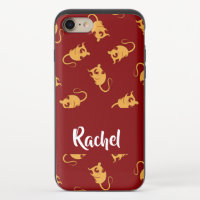 Gold rats silhouette on red iPhone 8/7 slider case