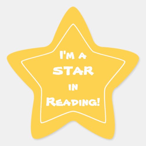 Gold Reading Star Student Star Sticker