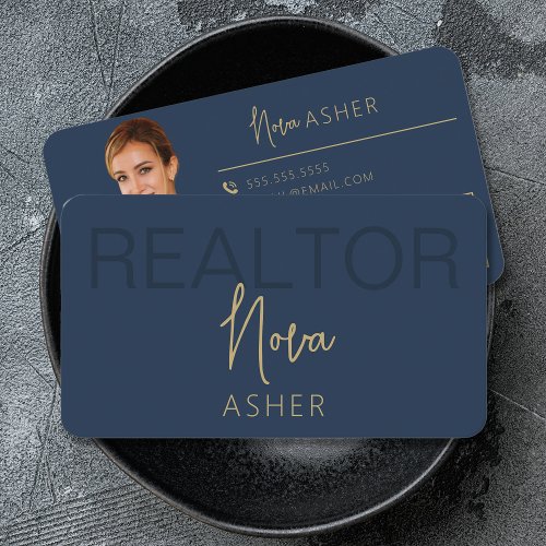 Gold Real Estate Agent Business Cards With QR Code