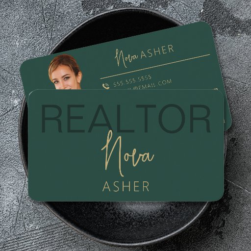 Customizable Gold Real Estate Agent Business Cards With QR Code