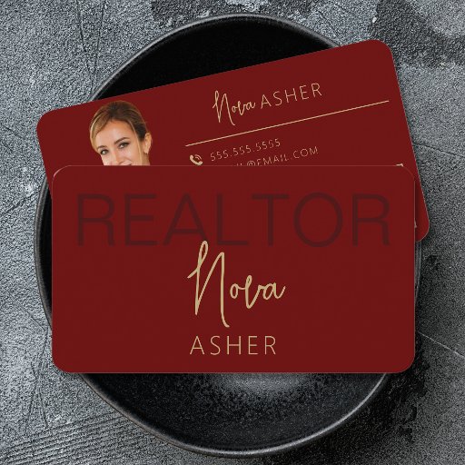 Customizable Gold Real Estate Agent Business Cards With QR Code