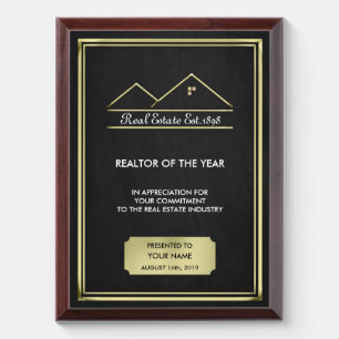 Gold Real Estate Award Plaque