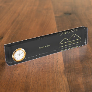 Gold Real Estate Desk Name Plate