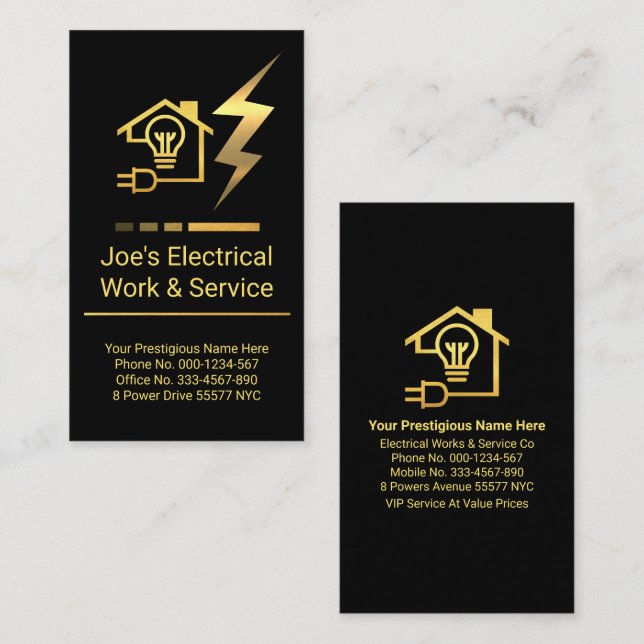 Gold Rebar Piling Construction Groundwork Business Card (Front/Back)