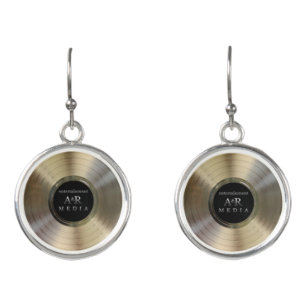 gold record earrings