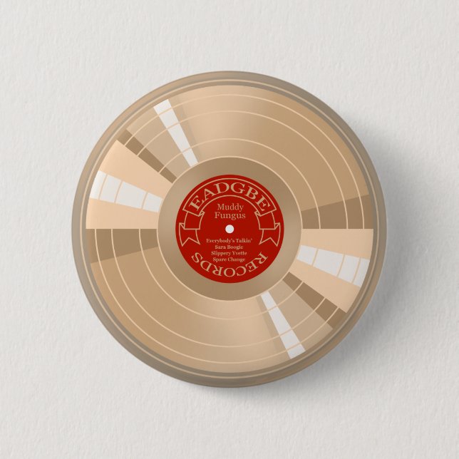 Gold Record Pinback Button (Front)
