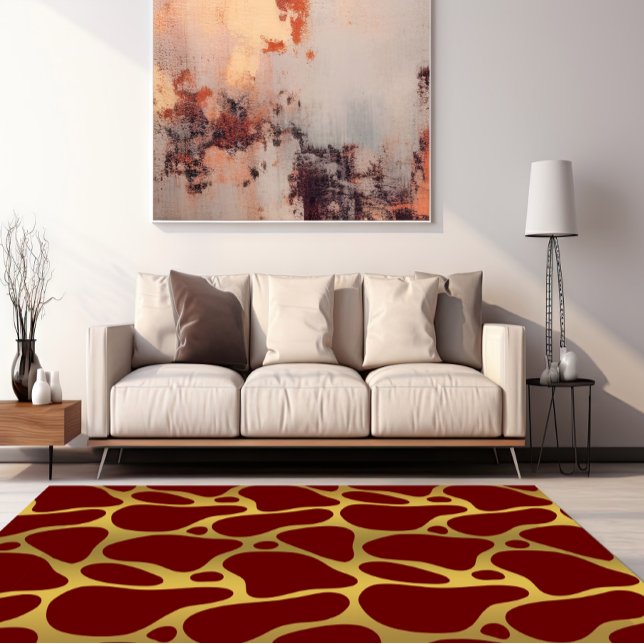 Gold Red Abstract Geraffee Pattern Rug (Creator Uploaded)