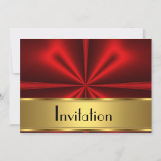 Gold Red Any Party Invitation