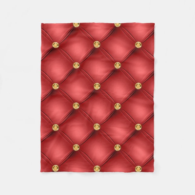 Gold Red Baby Fleece Blanket (Front)