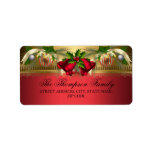 Gold Red bells & Baubles Christmas Address Labels<br><div class="desc">Christmas Address Labels. Elegant Red bells & Baubles. Please note: All flat images!</div>