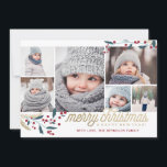Gold Red Berries 6 Photo Collage | Merry Christmas Holiday Card<br><div class="desc">This whimsical and festive 6 photo holiday card features a photo collage,  winterberries and says Merry Christmas and Happy New Year!</div>