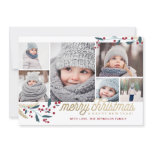 Gold Red Berries 6 Photo Collage | Merry Christmas Holiday Card Gold Red Berries 6 Photo Collage | Merry Christmas Holiday Card
