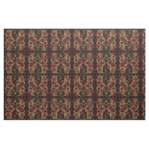 gold red black Fabric, colorful house textile Fabric