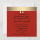 Gold Red Black Photo Quinceanera Invitations (Back)