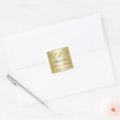 Gold, Red, Blue Monogram Wedding Favor Sticker (Envelope)