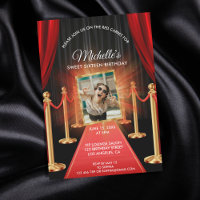Gold Red Carpet Sweet Sixteen Movie Birthday Party