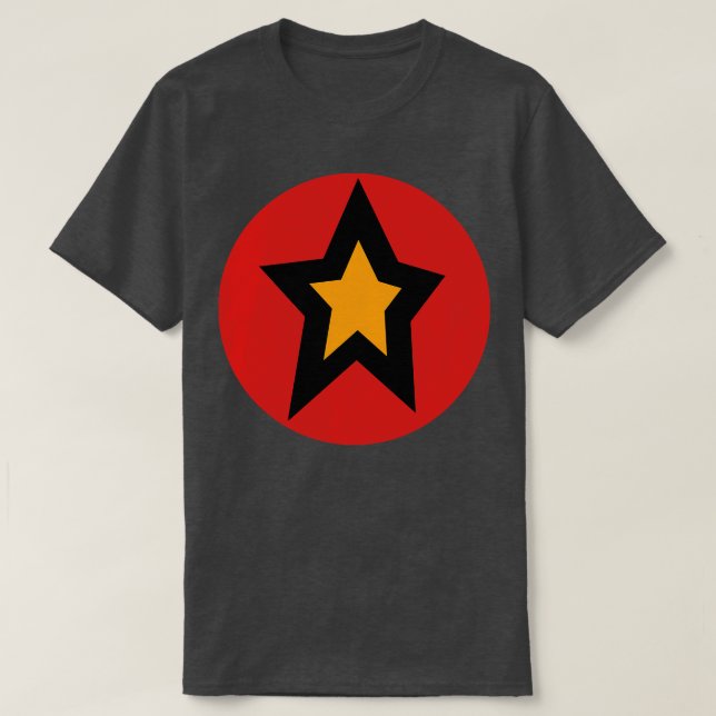 Gold Red Circle Graphic T-Shirt (Design Front)