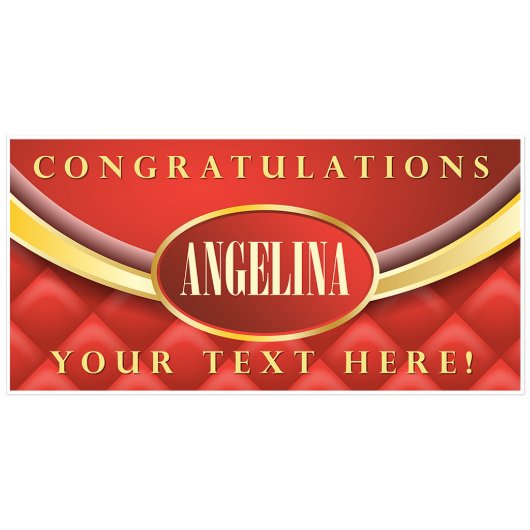 Gold Red Congratulations Personalized Banner  (Front)