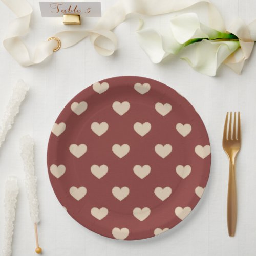 Gold Red Cream Glitter Hearts Bridal Shower