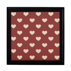 Gold Red Cream Glitter Hearts Valentine's Day Gift Box