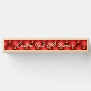 Gold Red Diamond Tufted Custom Text Topple Tower
