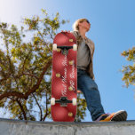 Gold Red Diamonds Tufted Leather Custom Text Name Skateboard<br><div class="desc">Golden Diamond Tufted Leather Custom Text Name Red Gold Personalized Gift - Choose / Add Your Favorite Text - Name OR Remove text - Make Your Special Gift - Resize and move or remove and add text / elements with Customization tool. Choose your favorite Font / Size / Color !...</div>