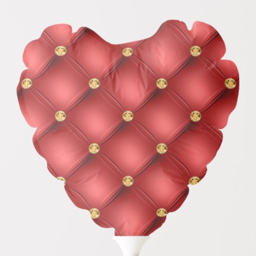 Gold Red Diamonds Tufted Leather Wedding Balloon