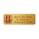 Gold Red Double Happiness Wedding Chinese Label at Zazzle