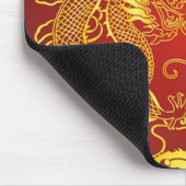 Gold Red Dragon Phoenix Chinese Wedding Favor Mouse Pad (Corner)