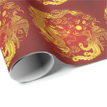 Gold Red Dragon Phoenix Chinese Wedding Favor Wrapping Paper<br><div class="desc">Enhance your wedding gifts with our exquisite Gold Red Dragon Phoenix Chinese Wedding Favor Wrapping Paper. Featuring the auspicious dragon and phoenix symbols in vibrant gold and red hues, this wrapping paper adds a touch of elegance and cultural significance to your favors. Crafted with premium quality materials, it ensures a...</div>