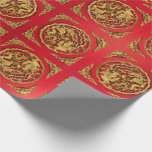 Gold Red Dragon Phoenix Chinese Wedding Favor Wrapping Paper<br><div class="desc">Enhance your wedding gifts with our luxurious Gold Red Dragon Phoenix Chinese Wedding Favor Wrapping Paper. This exquisite paper showcases the auspicious dragon and phoenix symbols in stunning gold and red colors, symbolizing prosperity and harmony in Chinese culture. Crafted with premium quality materials, this wrapping paper adds an elegant touch...</div>