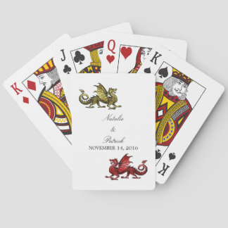 Gold Red Dragon Wedding Playing Cards