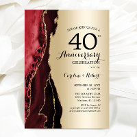Gold Red Elegant 40th Anniversary