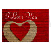 Gold Red Heart with Wodden Background I love you (Front Horizontal)