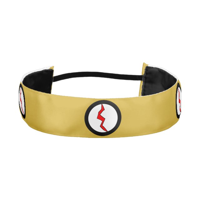 Gold Red Lightning Bolt Superhero Halloween Athletic Headband (Front)