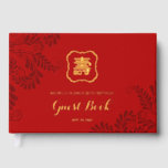 Gold Red Longevity Birthday Foil Guestbook (1)<br><div class="desc">Traditional Chinese Red Gold Longevity Birthday Foil Guestbook. This design has the longevity symbol with the age (80) at the bottom left. This age is editable for up to 99 years old. The longevity symbol is used to celebrated elderly's birthday in Chinese culture. It is not meant for younger adult...</div>