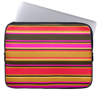 Gold, Red, & Magenta Striped Electronics Bag