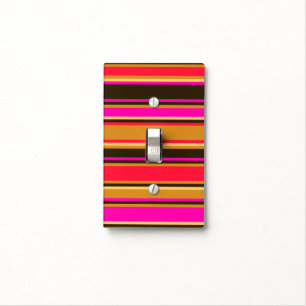 Gold, Red, & Magenta Striped Light Switch Cover