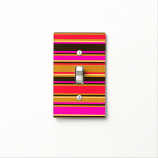 Gold, Red, & Magenta Striped Light Switch Cover