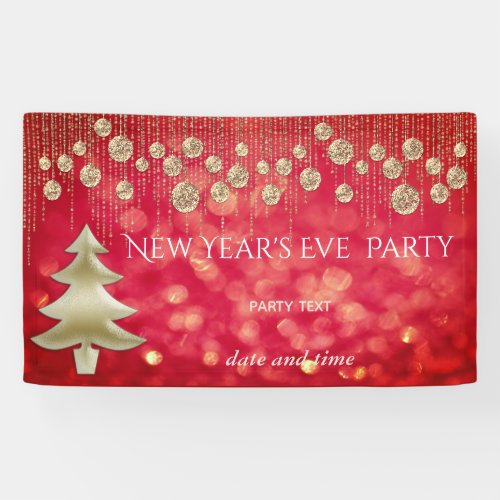 Gold red New Years Eve  party dazzling  luxury Banner