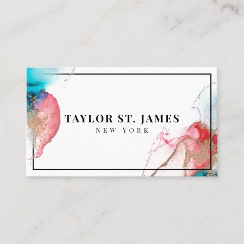 Gold Red Painting Splatter Professional Business Card