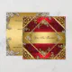 Gold Red Party Invitation Floral Frame | Zazzle