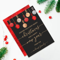 Gold Red Silver Glitter Hanging Ornament Christmas