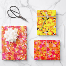 Gold Red Splattered Paint