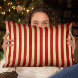 Gold Red Stripes Pattern Accent Pillow at Zazzle