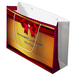 Gold Red Wedding - Holiday & more Large Gift Bag